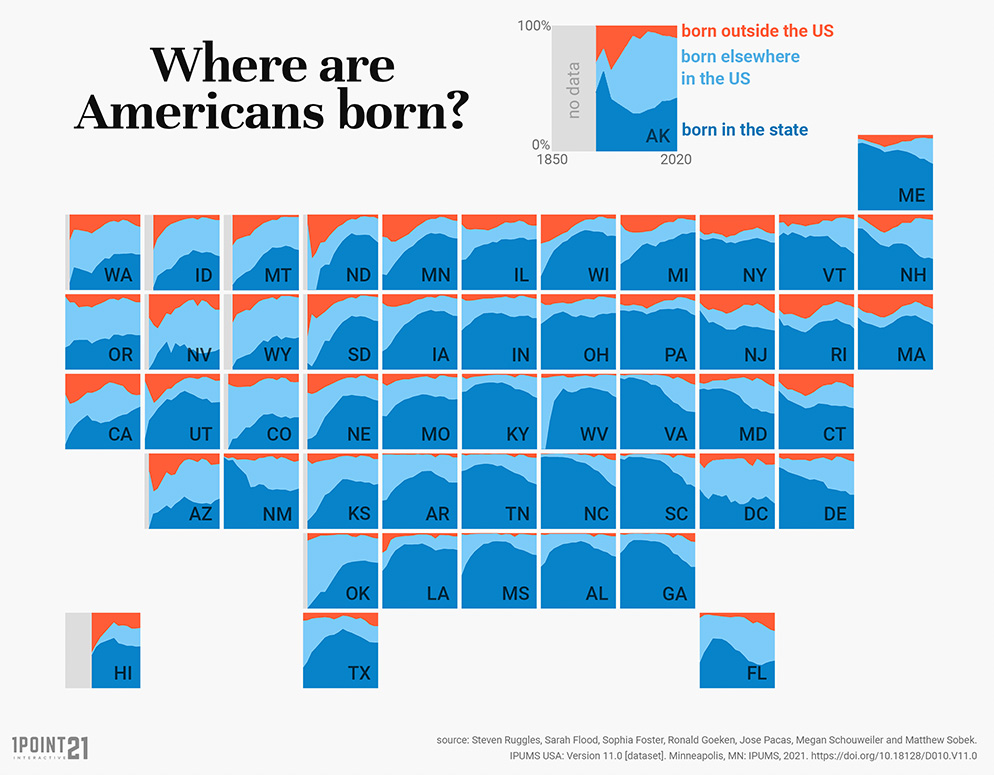 where Americans are born map